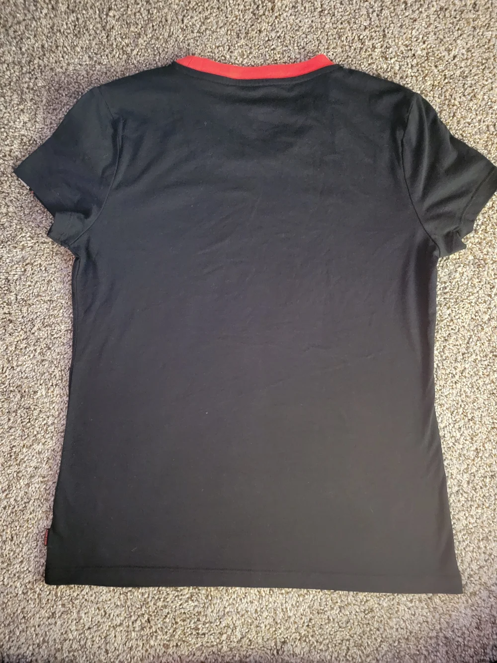 Converse Black Tee with Red Neckline and Blue Trim